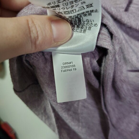 EDDIE BAUER Henley Shirt Roll Tab Long Sleeve Heathered Purple Women's Medium - Picture 13 of 14